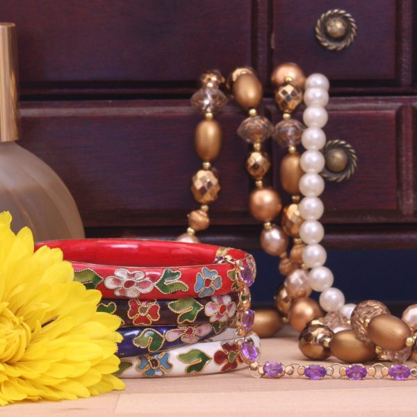 Perfume and Jewelry With Flower and Jewelry Box